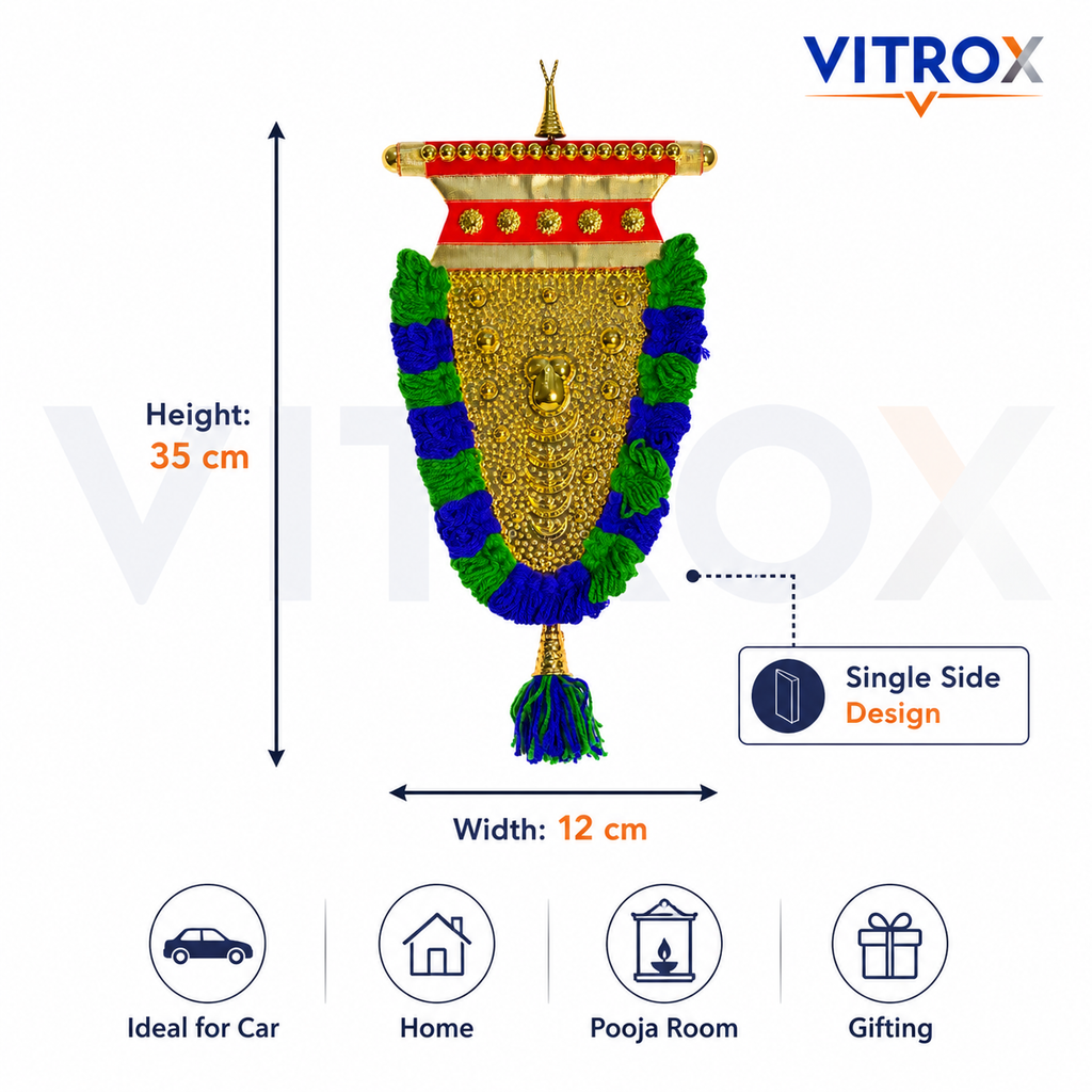 Vitrox Handmade Traditional Nettipattam Wall Hanging Décor – Single Side Design for Home & Pooja Room