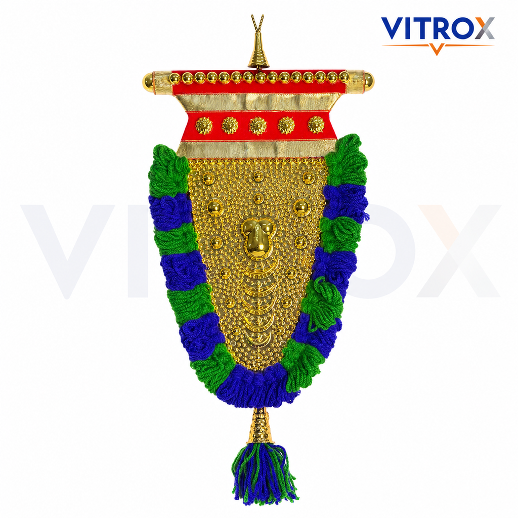 Vitrox Handmade Traditional Nettipattam Wall Hanging Décor – Single Side Design for Home & Pooja Room