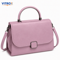 Vitrox Stylish Ladies Handbag – Dusty Pink PU Leather Top Handle Shoulder Bag