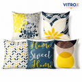 Vitrox Decorative Printed Cushion Cover Set – 5 Piece Set, 20 x 20 Inch Square Cushion Covers
