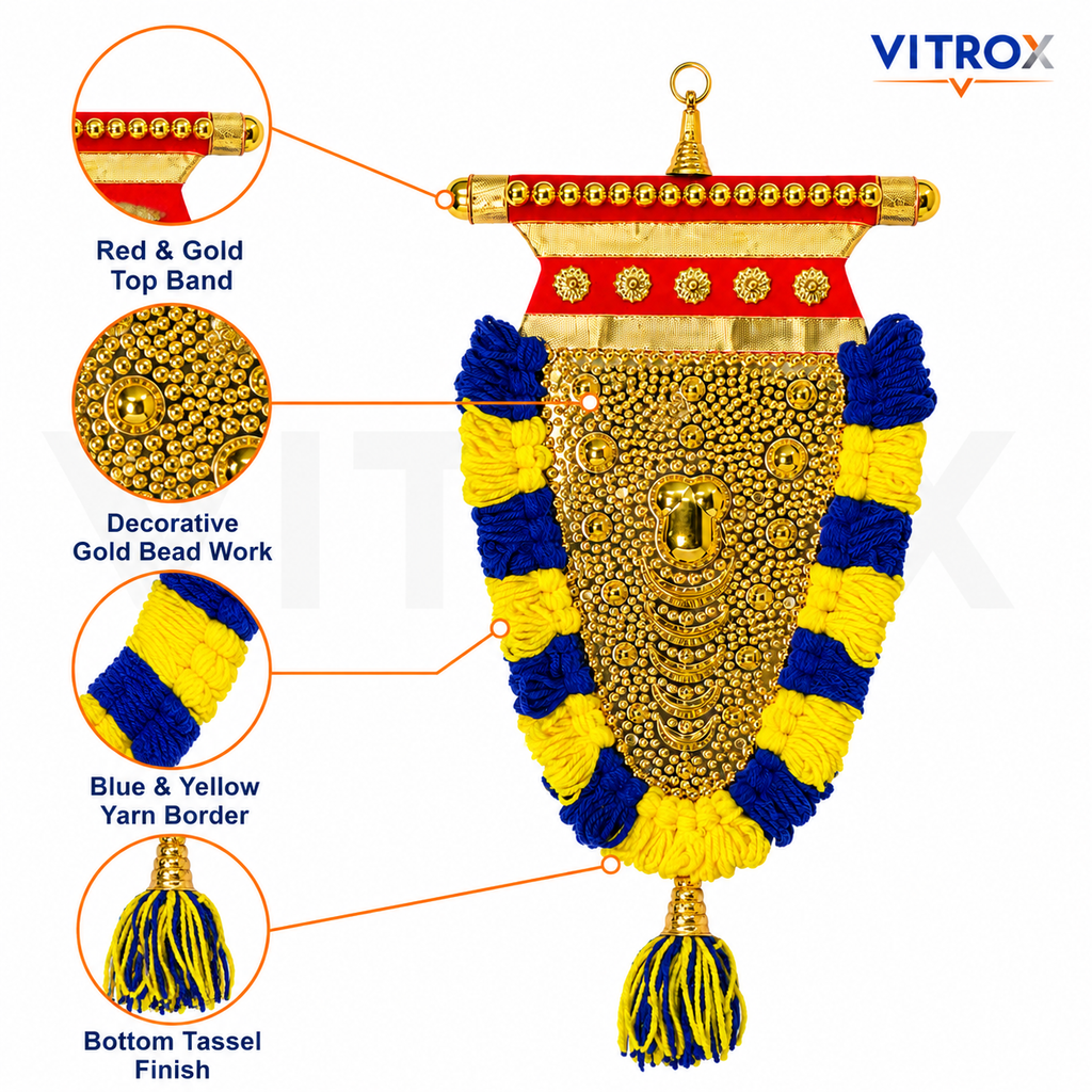 Vitrox Handmade Traditional Nettipattam Wall Hanging Décor – Single Side Design for Home & Pooja Room