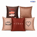 Vitrox Decorative Satin Cushion Cover Set – 5 Piece Set, 12 x 12 Inch Square Cushion Covers