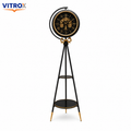Double Side Floor Standing Clock with Metal Stand – Silent Quartz Vintage Display Clock (165 cm Height, Black & Gold)