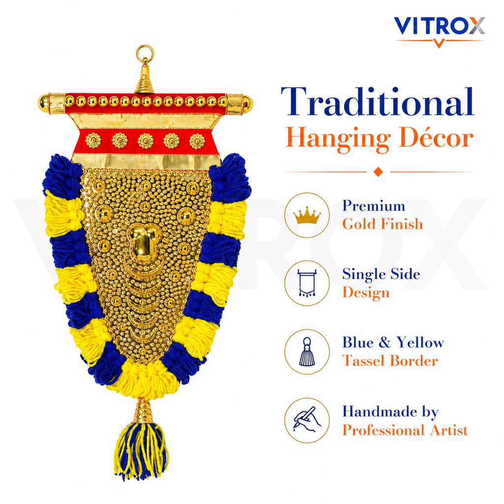 Vitrox Handmade Traditional Nettipattam Wall Hanging Décor – Single Side Design for Home & Pooja Room