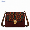 VITROX Printed Ladies Sling Bag – Brown & Black Geometric Pattern Shoulder Bag