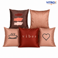 Vitrox Decorative Satin Cushion Cover Set – 5 Piece Set, 16 x 16 Inch Premium Imported Satin Cushion Covers