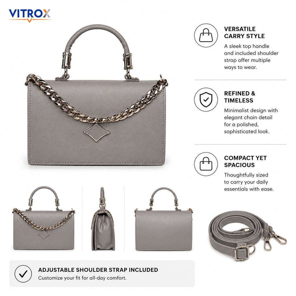 Elegant Structured Top Handle Handbag