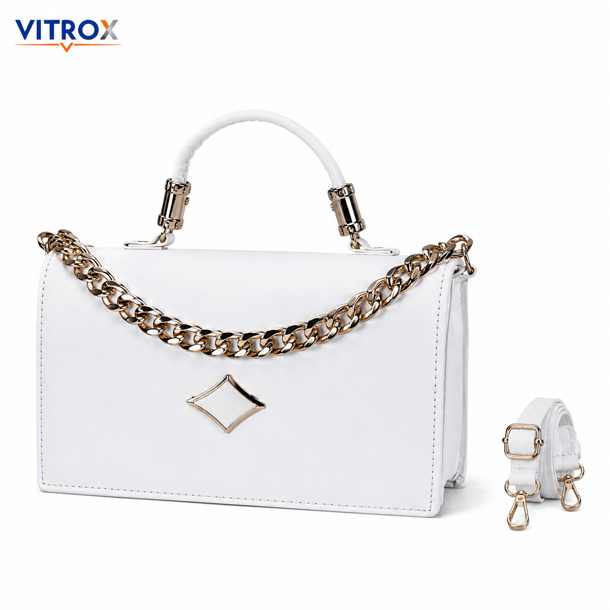 Women’s Structured White Handbag