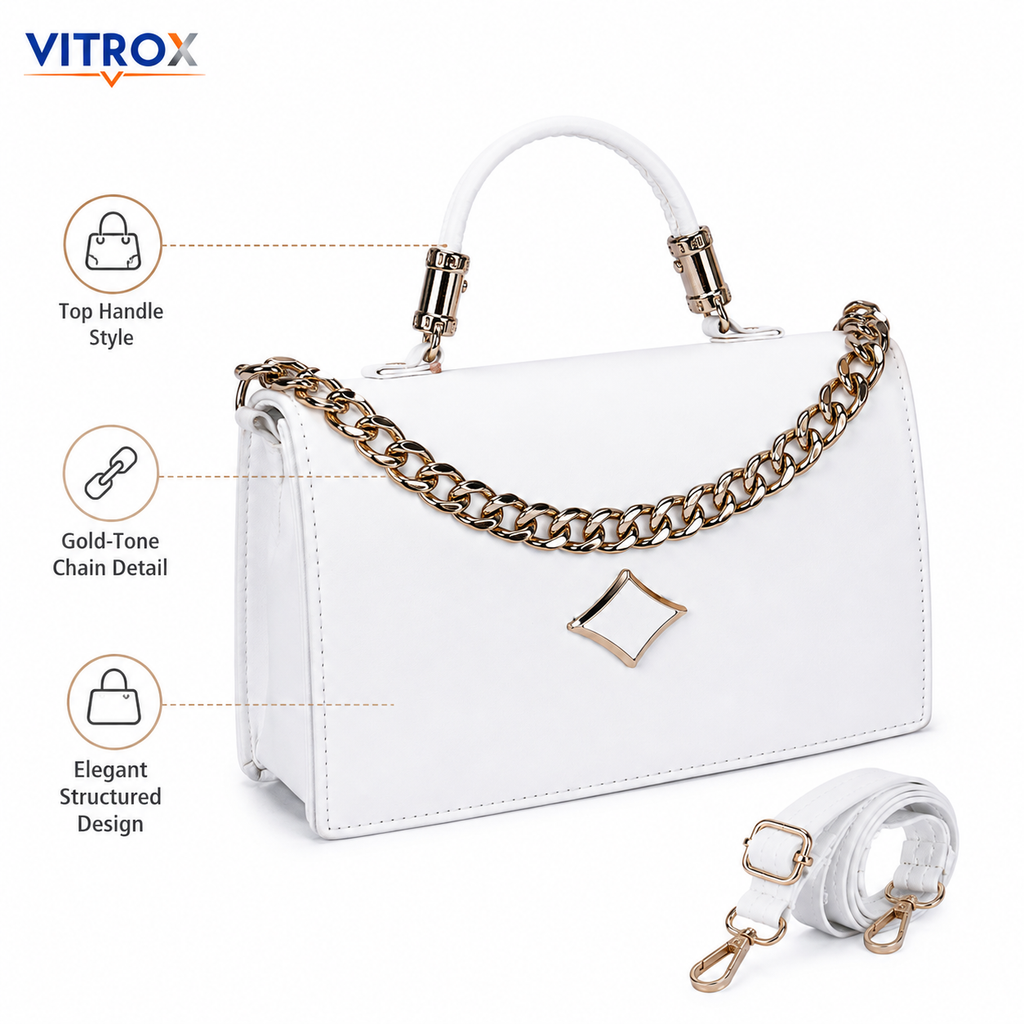 Women’s Structured White Handbag