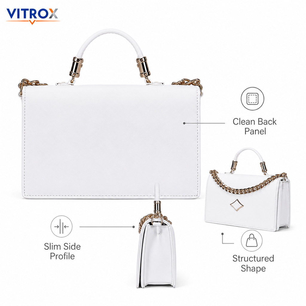 Women’s Structured White Handbag