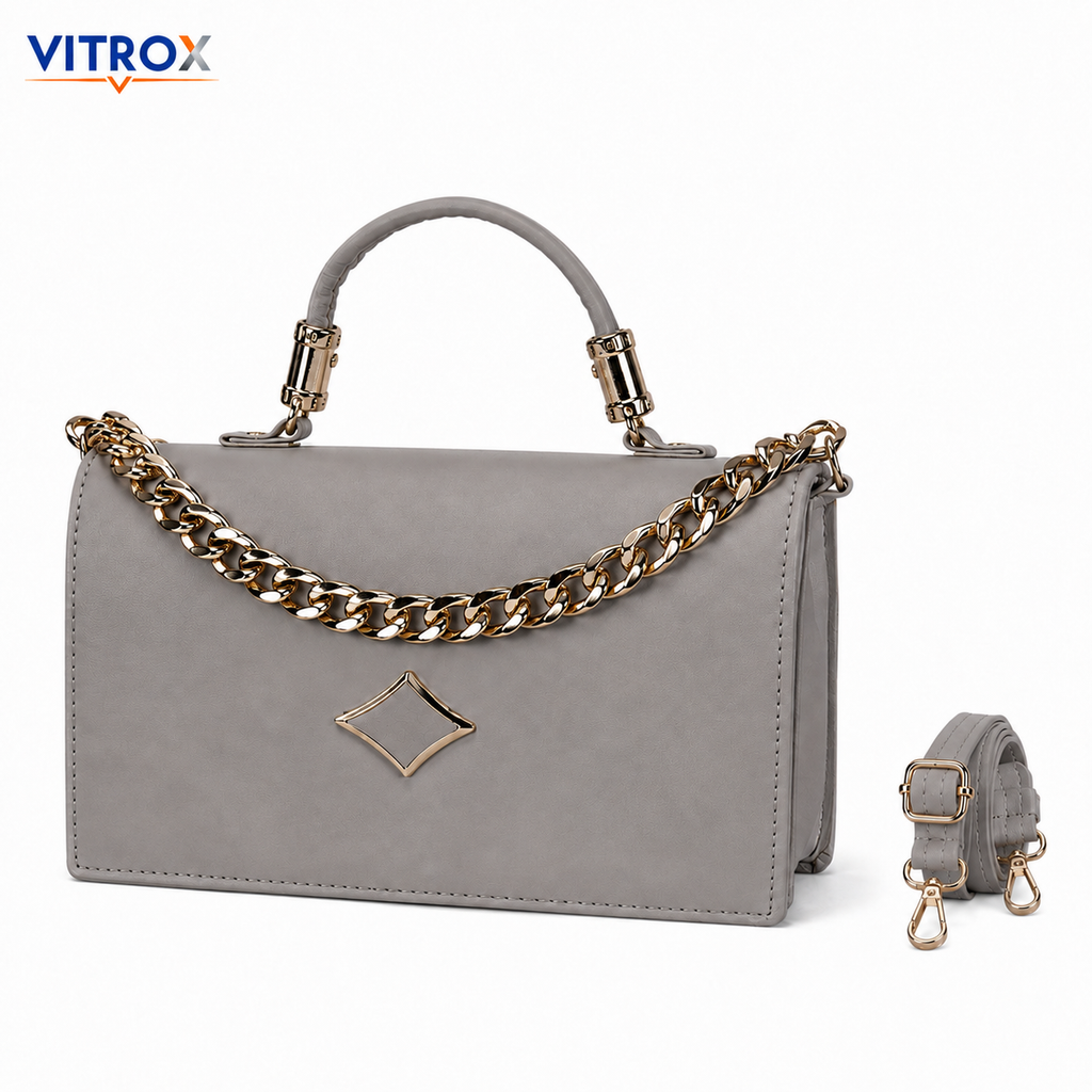 Elegant Structured Top Handle Handbag