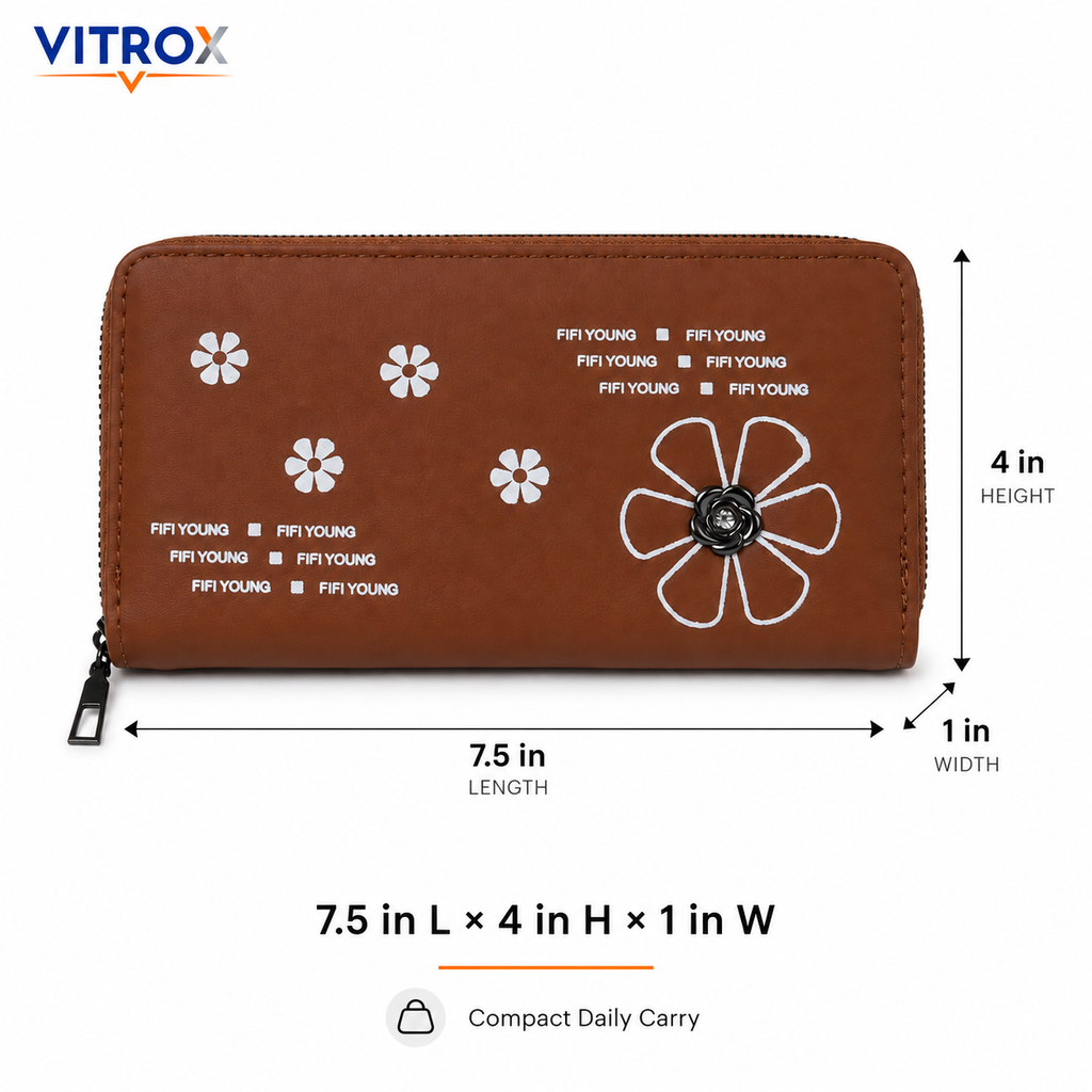 Women’s Floral Zip-Around Wallet Clutch