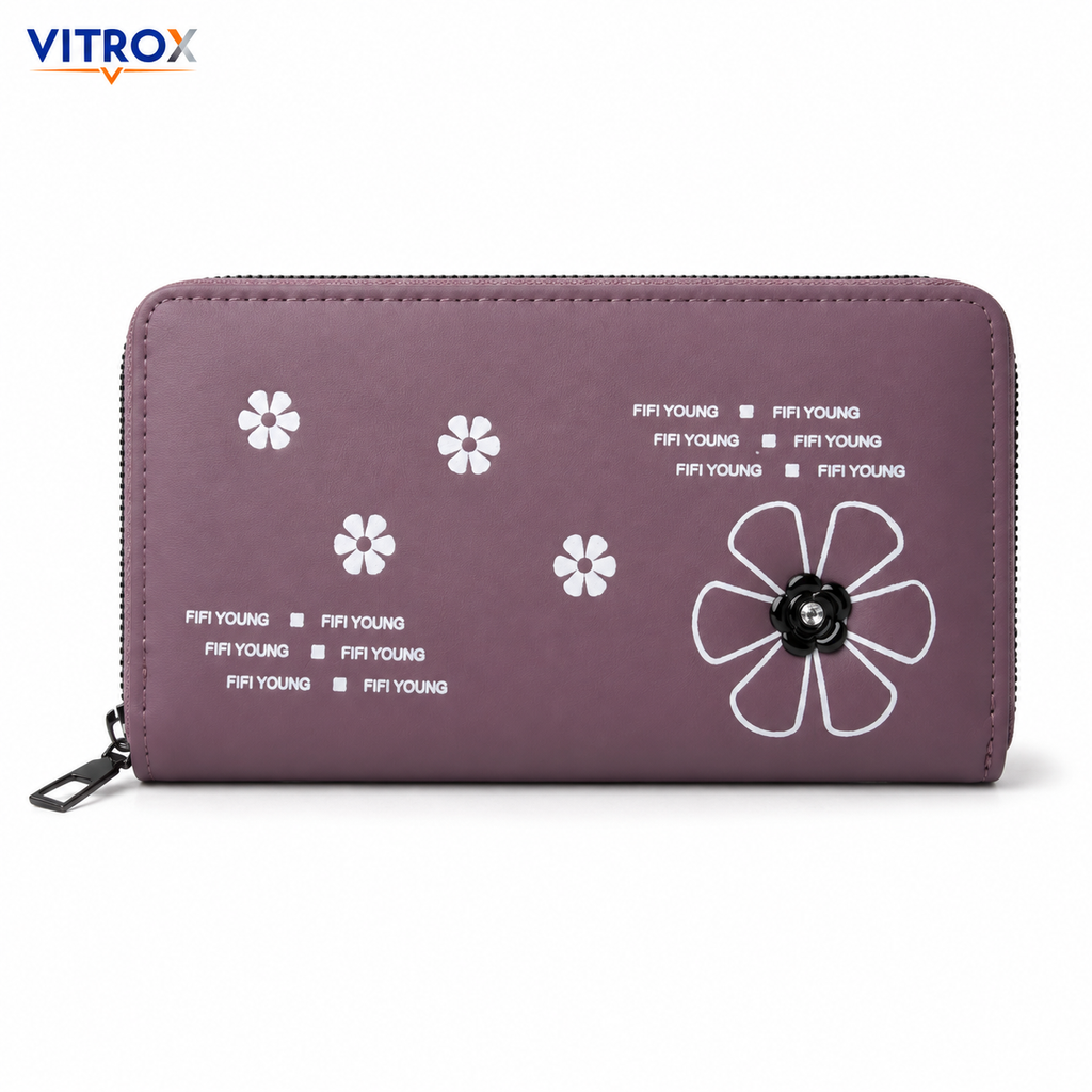 Women’s Floral Zip-Around Wallet Clutch