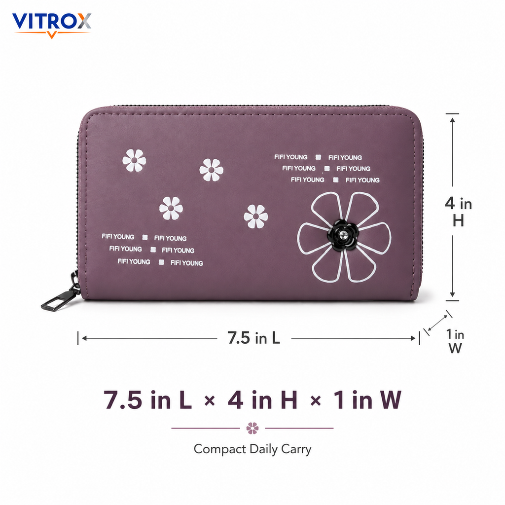 Women’s Floral Zip-Around Wallet Clutch