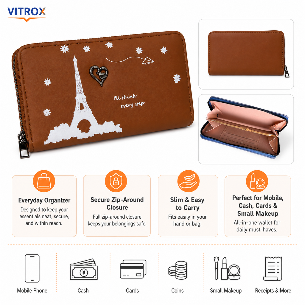 Women’s Zip-Around Wallet Clutch