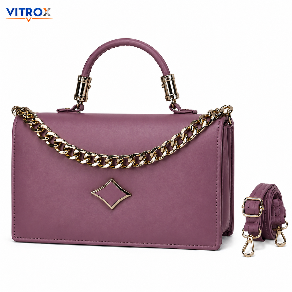 Elegant Structured Handbag with Adjustable Shoulder Strap