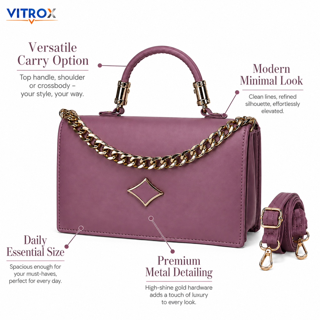 Elegant Structured Handbag with Adjustable Shoulder Strap
