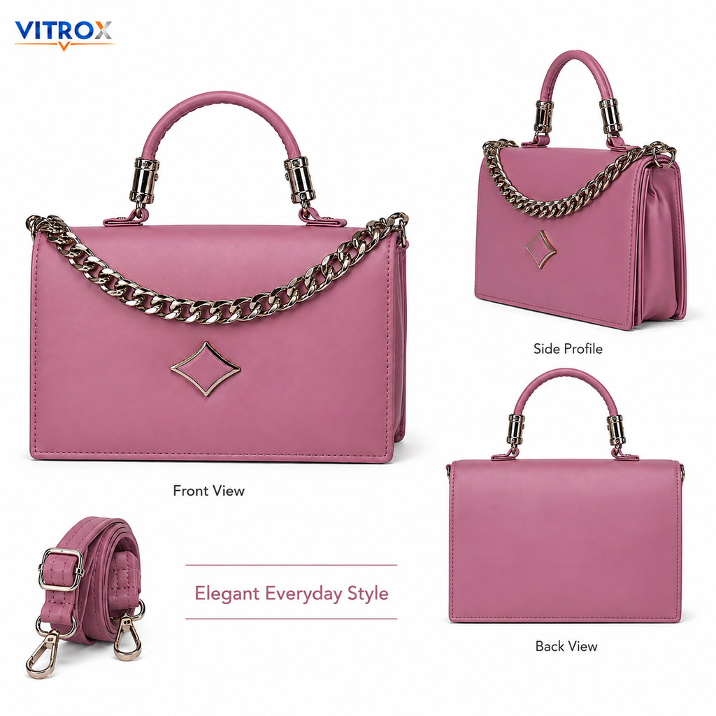 Women’s Elegant Structured Handbag with Adjustable Shoulder Strap