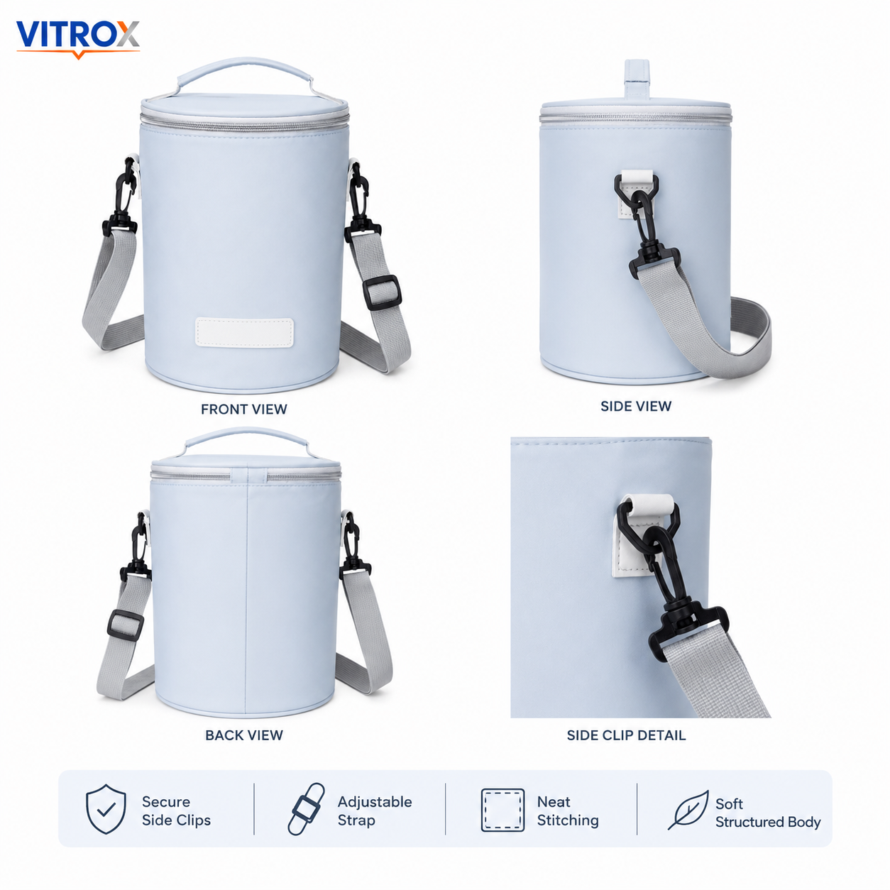 Cylindrical Insulated Thermal Lunch & Tiffin Bag