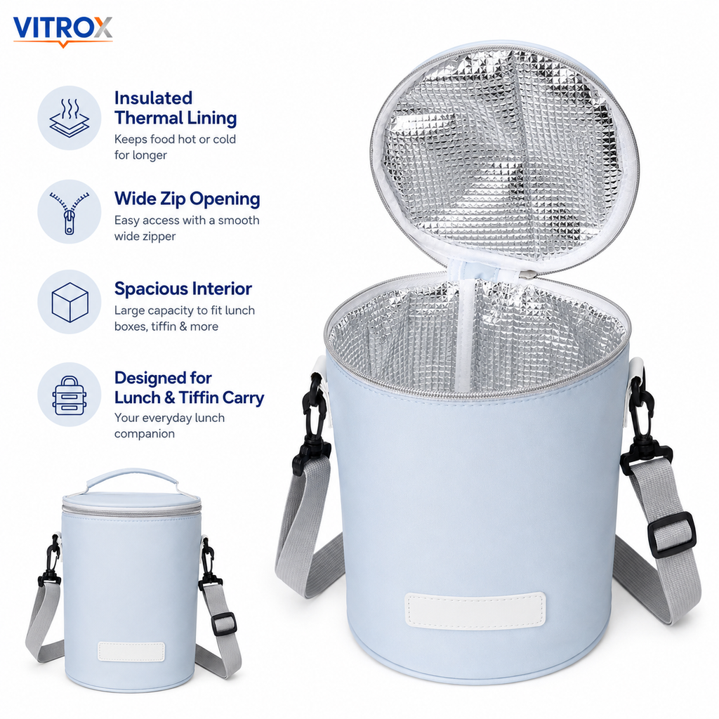 Cylindrical Insulated Thermal Lunch & Tiffin Bag