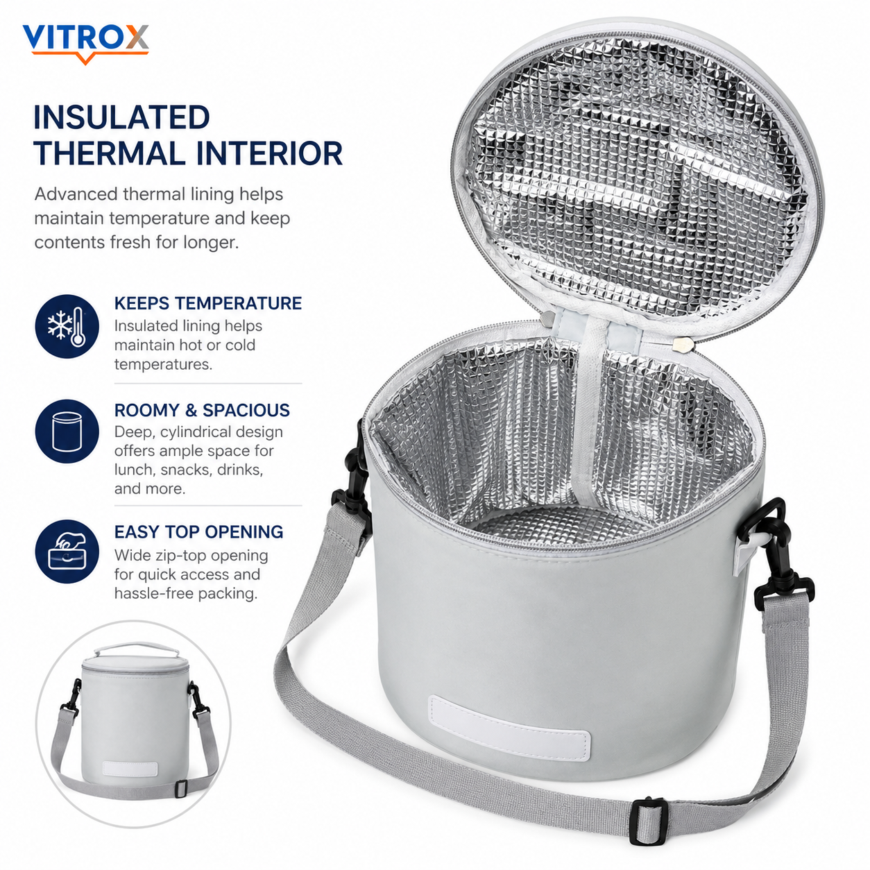 Cylindrical Insulated Thermal Lunch & Tiffin Bag
