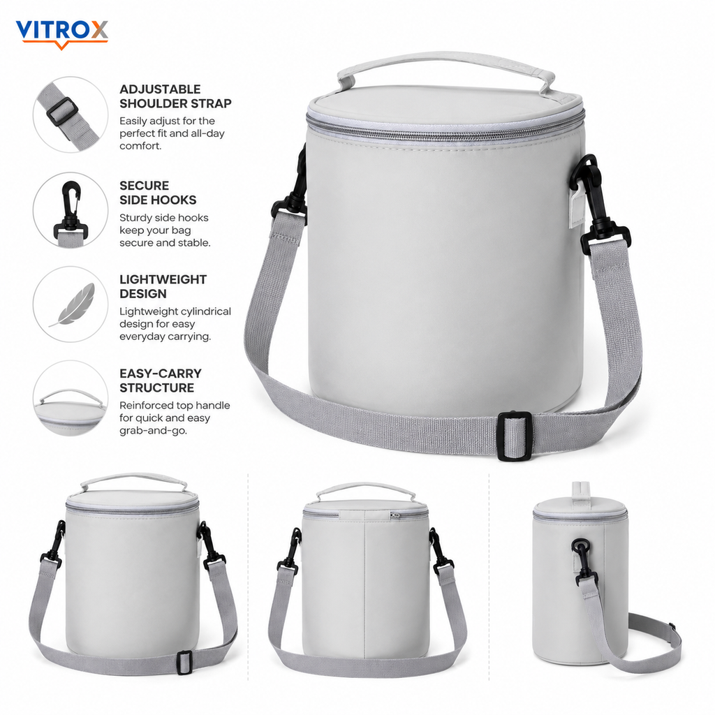 Cylindrical Insulated Thermal Lunch & Tiffin Bag
