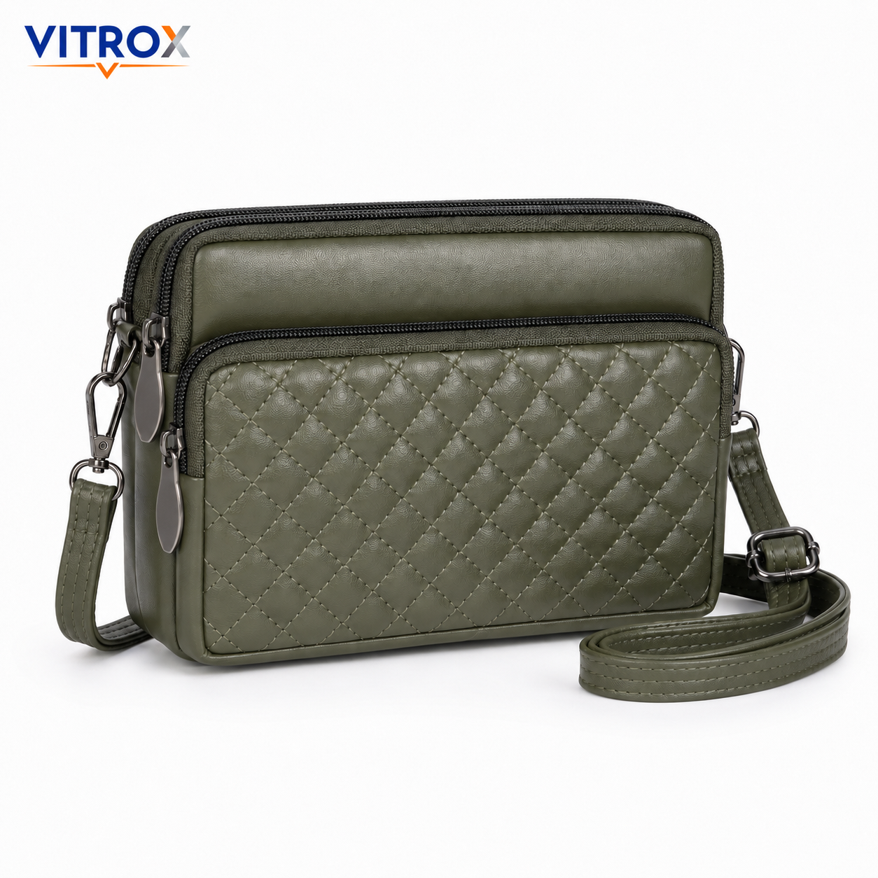 Women’s Quilted Multi-Compartment Crossbody Bag