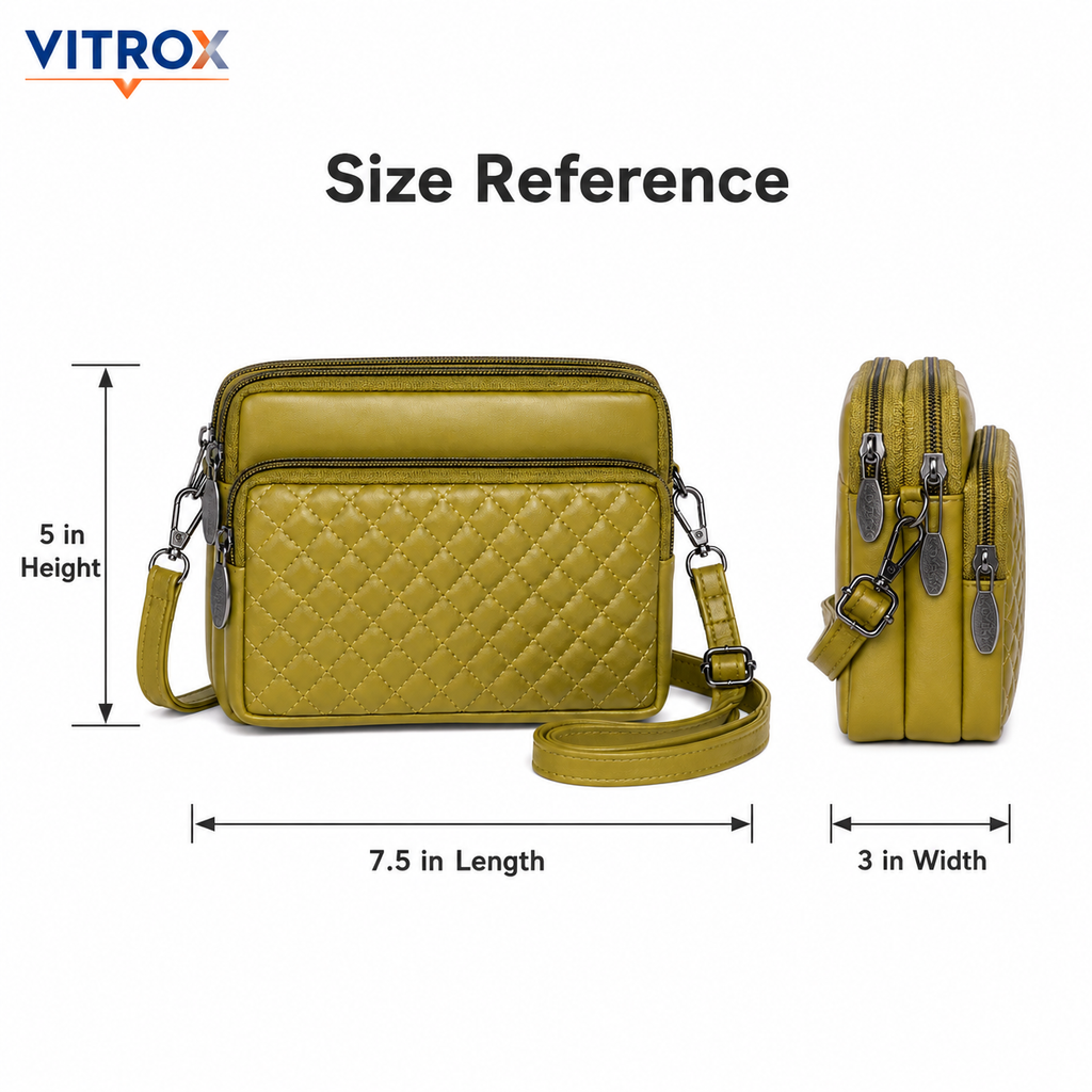 Women’s Quilted Multi-Compartment Crossbody Bag