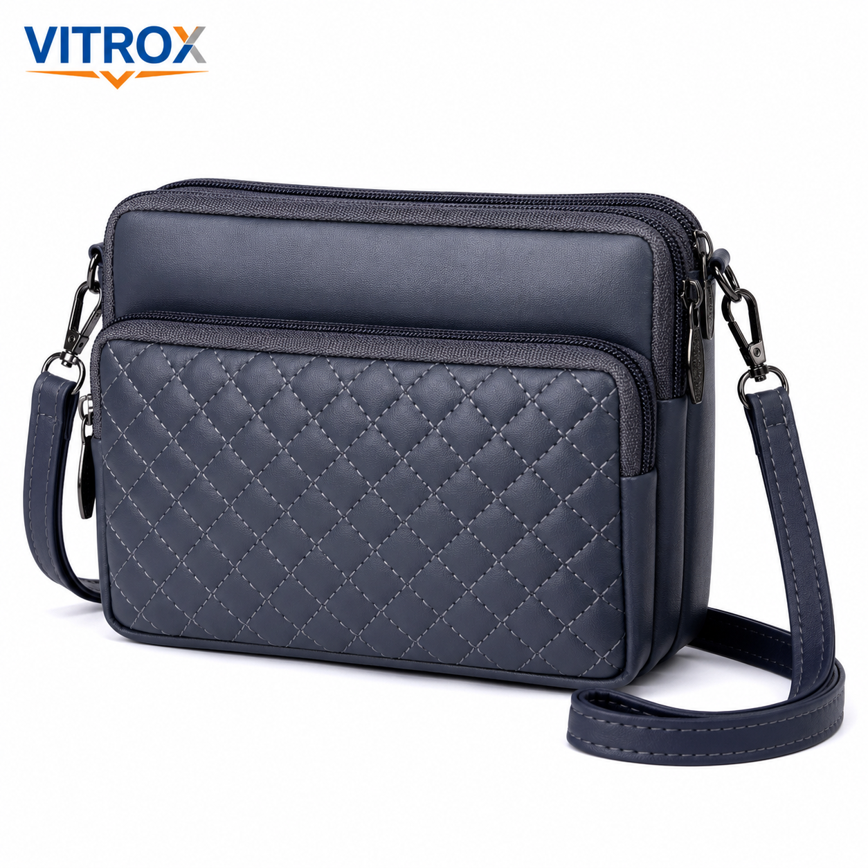 Women’s Quilted Multi-Compartment Crossbody Bag