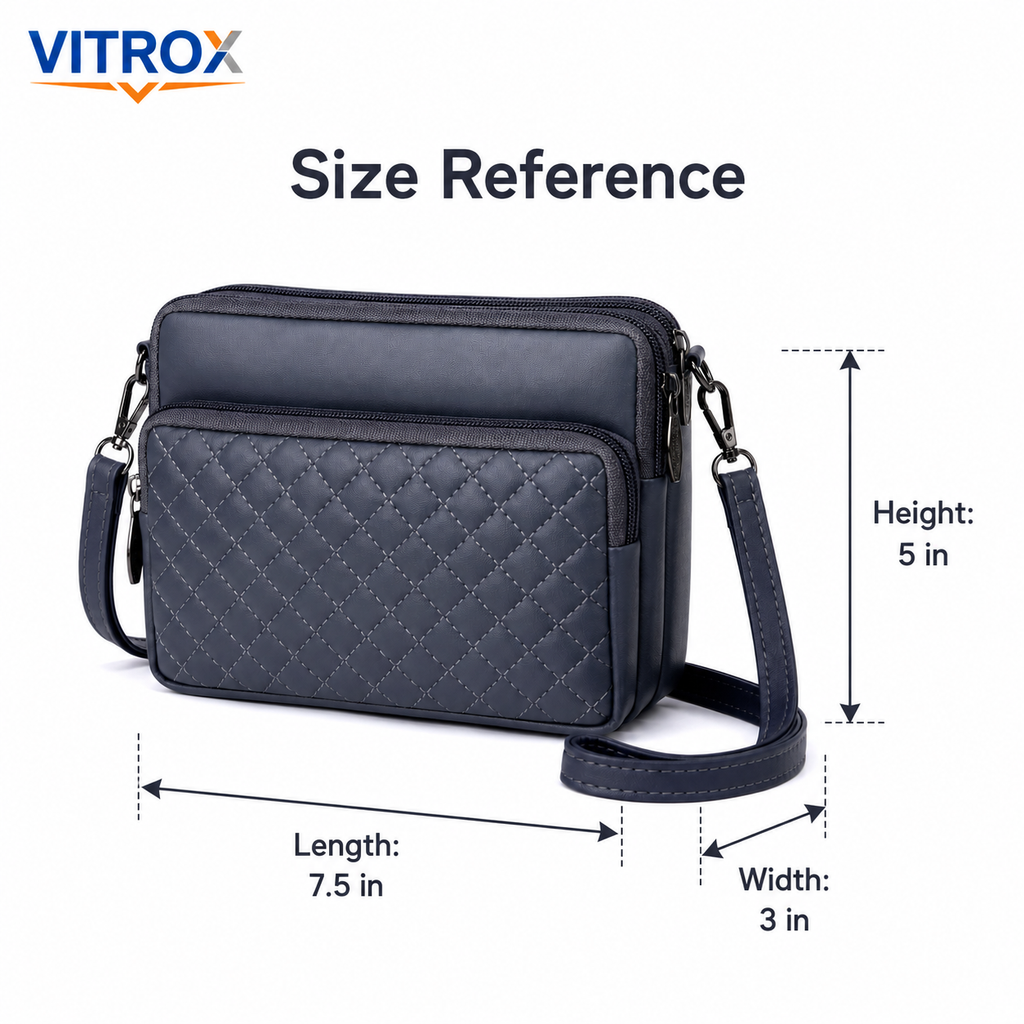 Women’s Quilted Multi-Compartment Crossbody Bag