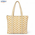 Elephant Print Quilted Tote Bag for Women