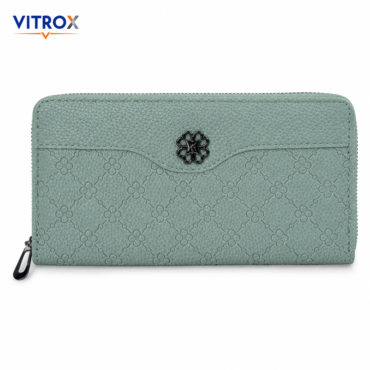 Women’s Embossed Floral Zip-Around Wallet