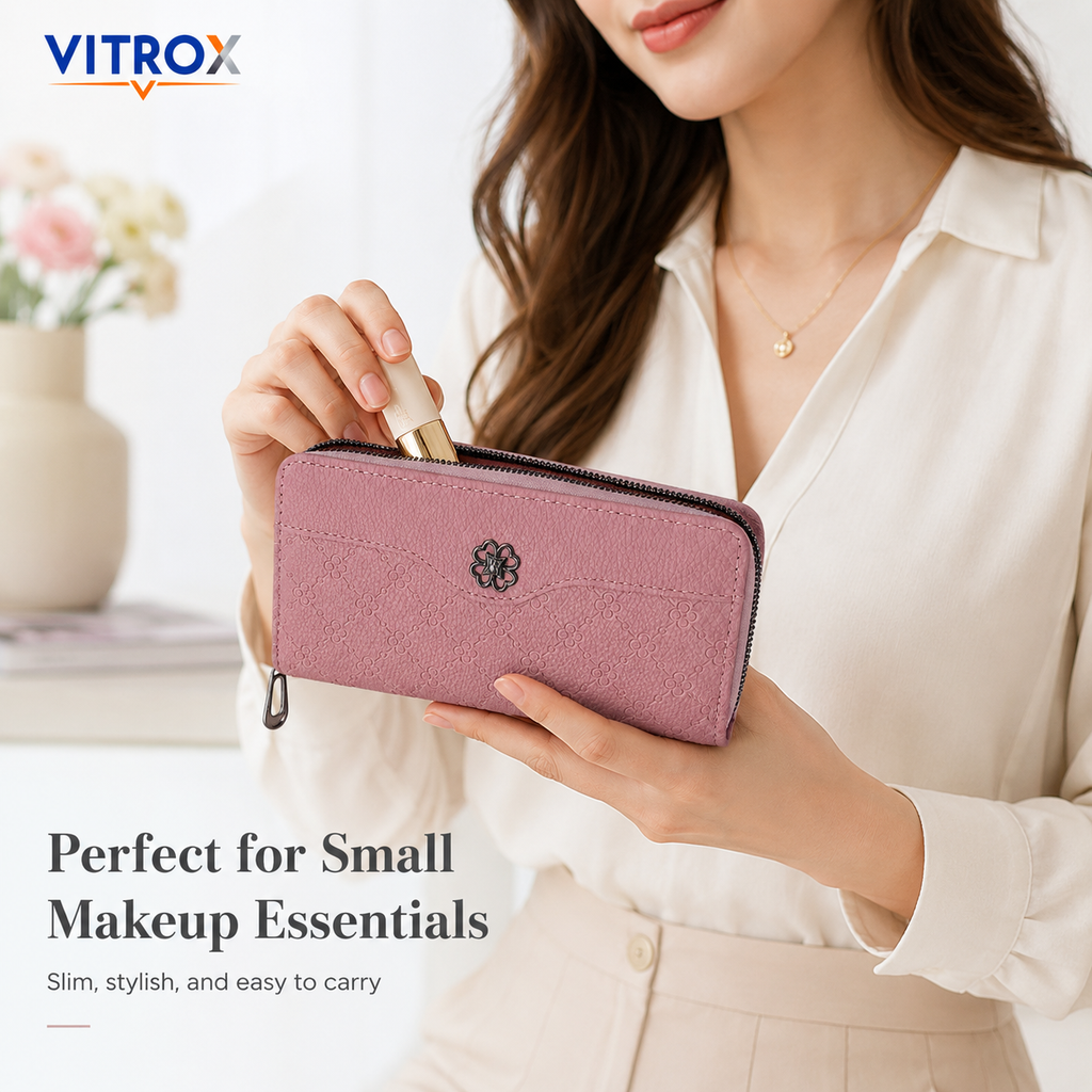 Women’s Embossed Floral Zip-Around Wallet