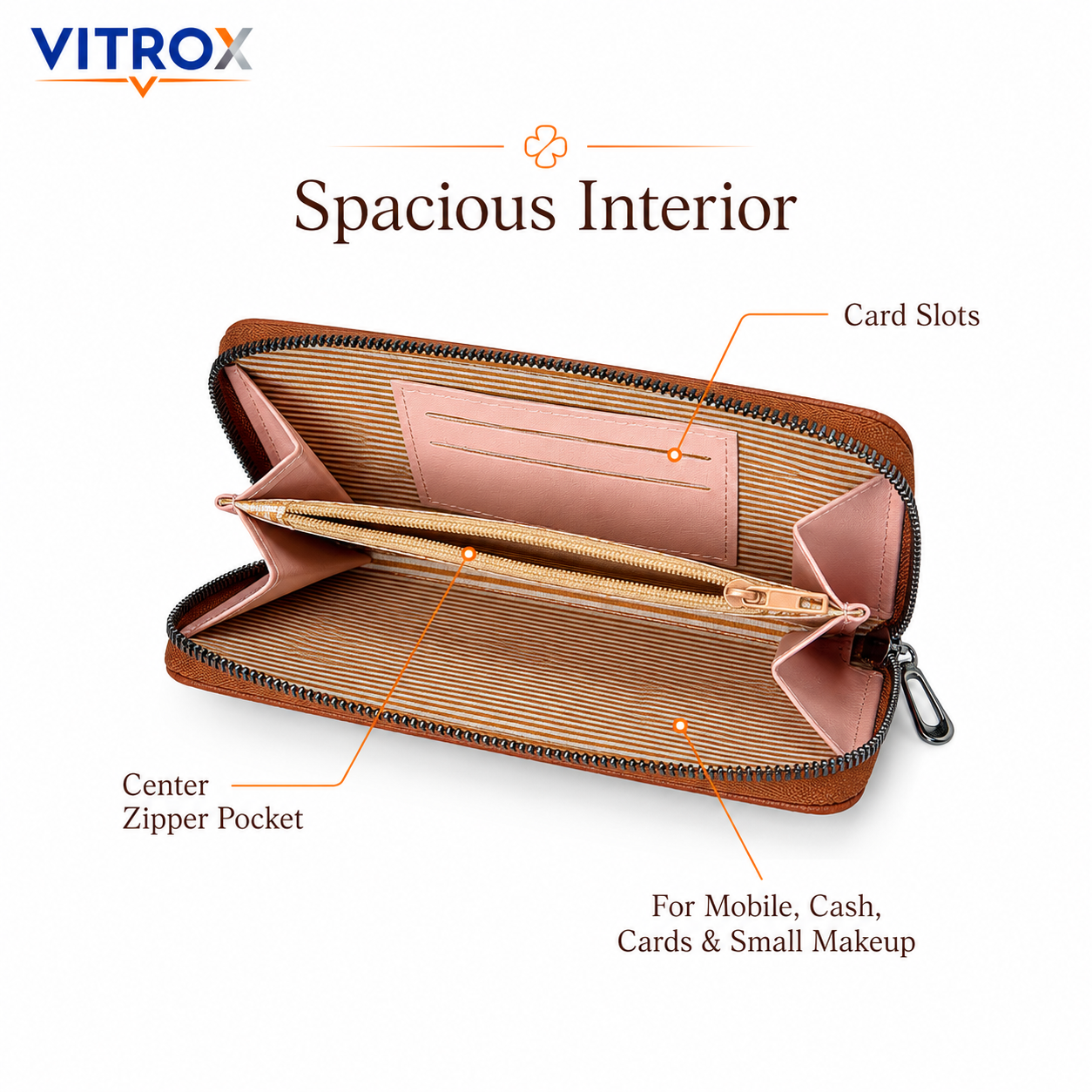 Women’s Embossed Floral Zip-Around Wallet Clutch