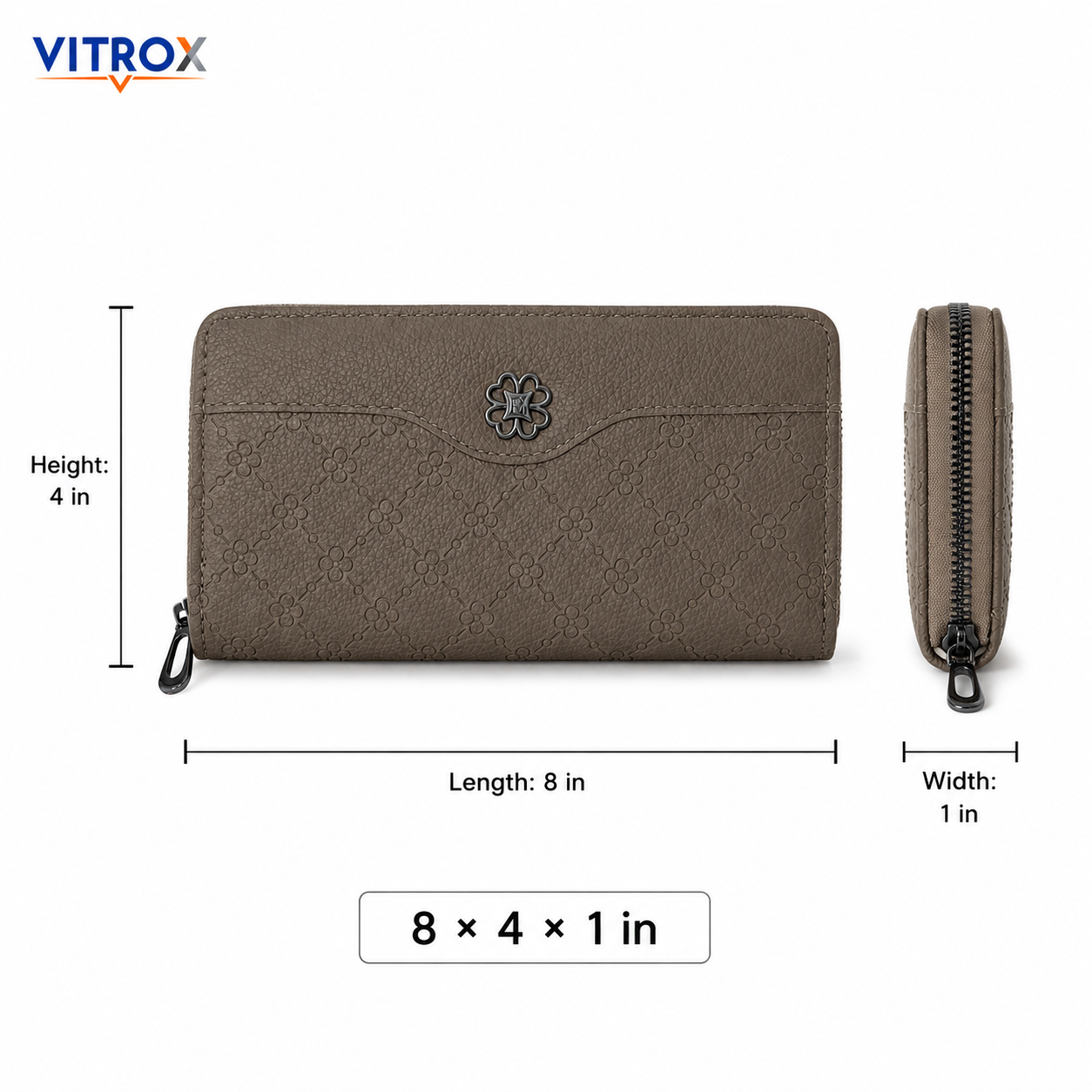 Women’s Embossed Floral Zip-Around Wallet