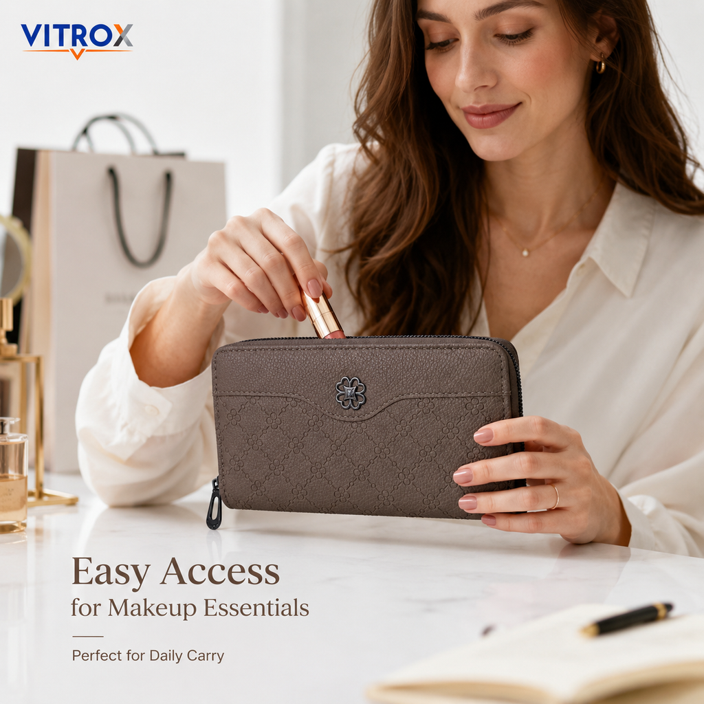 Women’s Embossed Floral Zip-Around Wallet