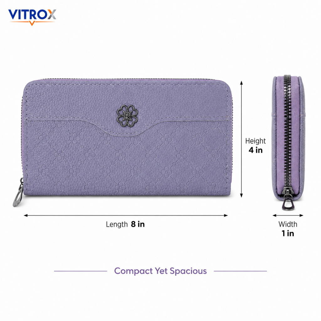 Women’s Embossed Floral Zip-Around Wallet&nbsp;