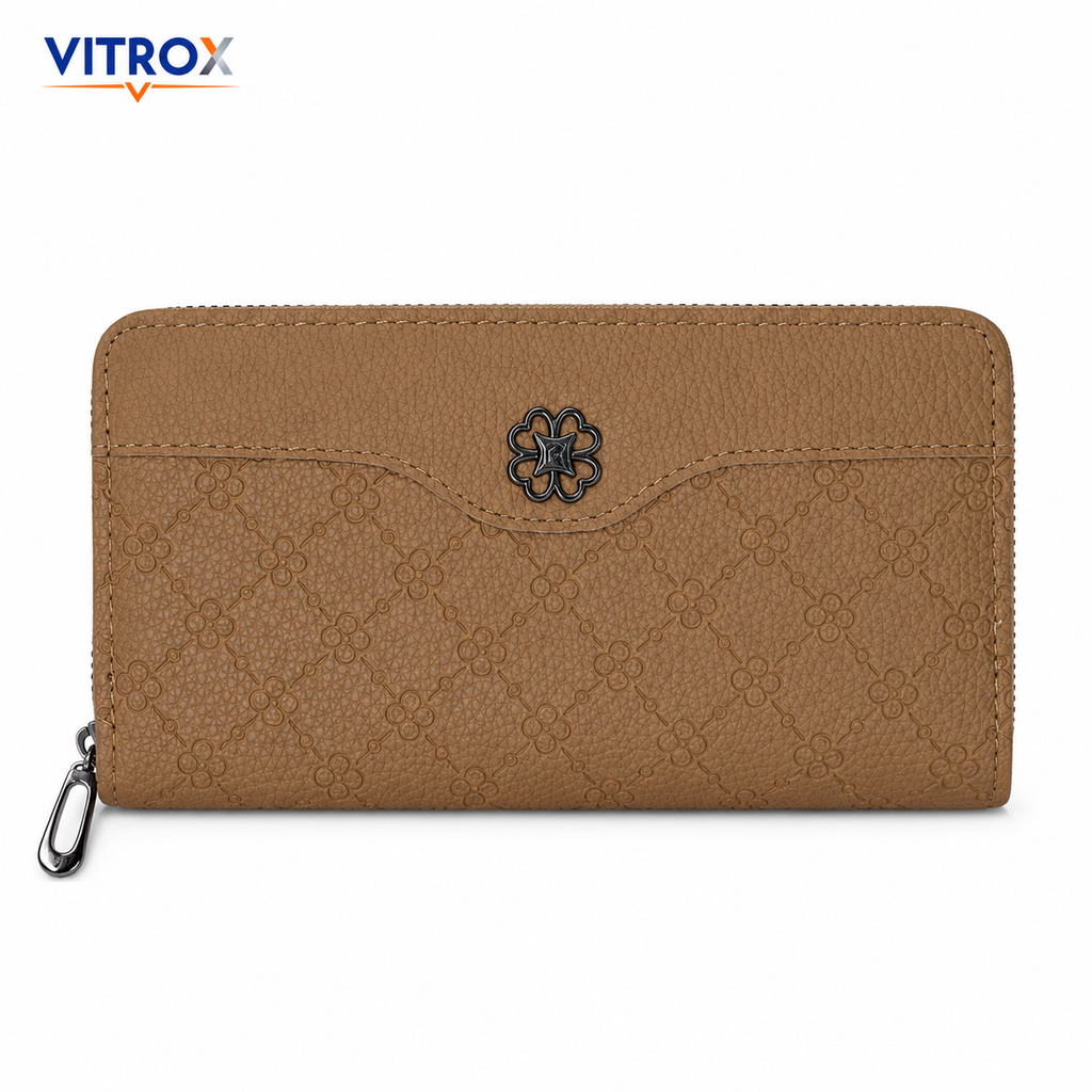 Women’s Embossed Floral Zip-Around Wallet