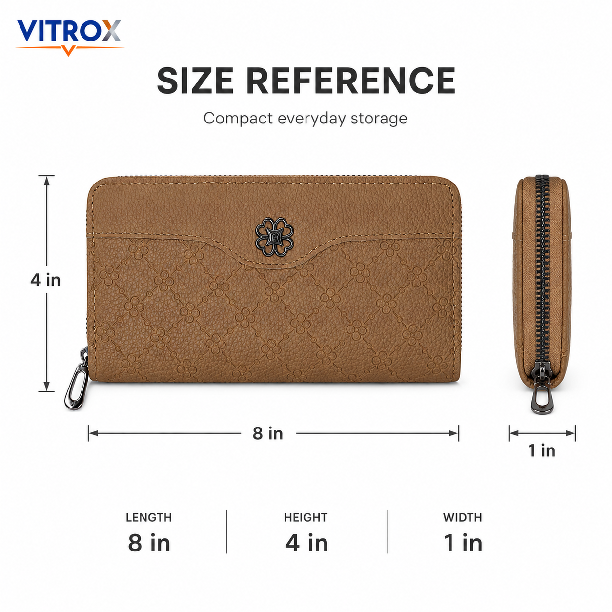 Women’s Embossed Floral Zip-Around Wallet