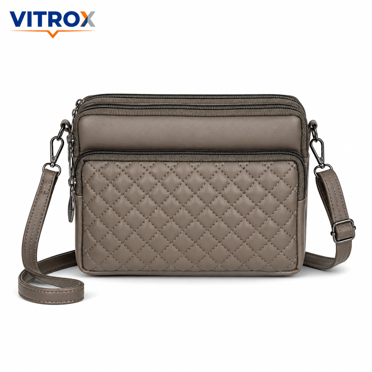 Women’s Quilted Multi-Zip Crossbody Bag