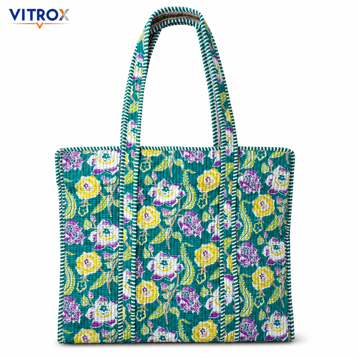 Floral Quilted Tote Bag