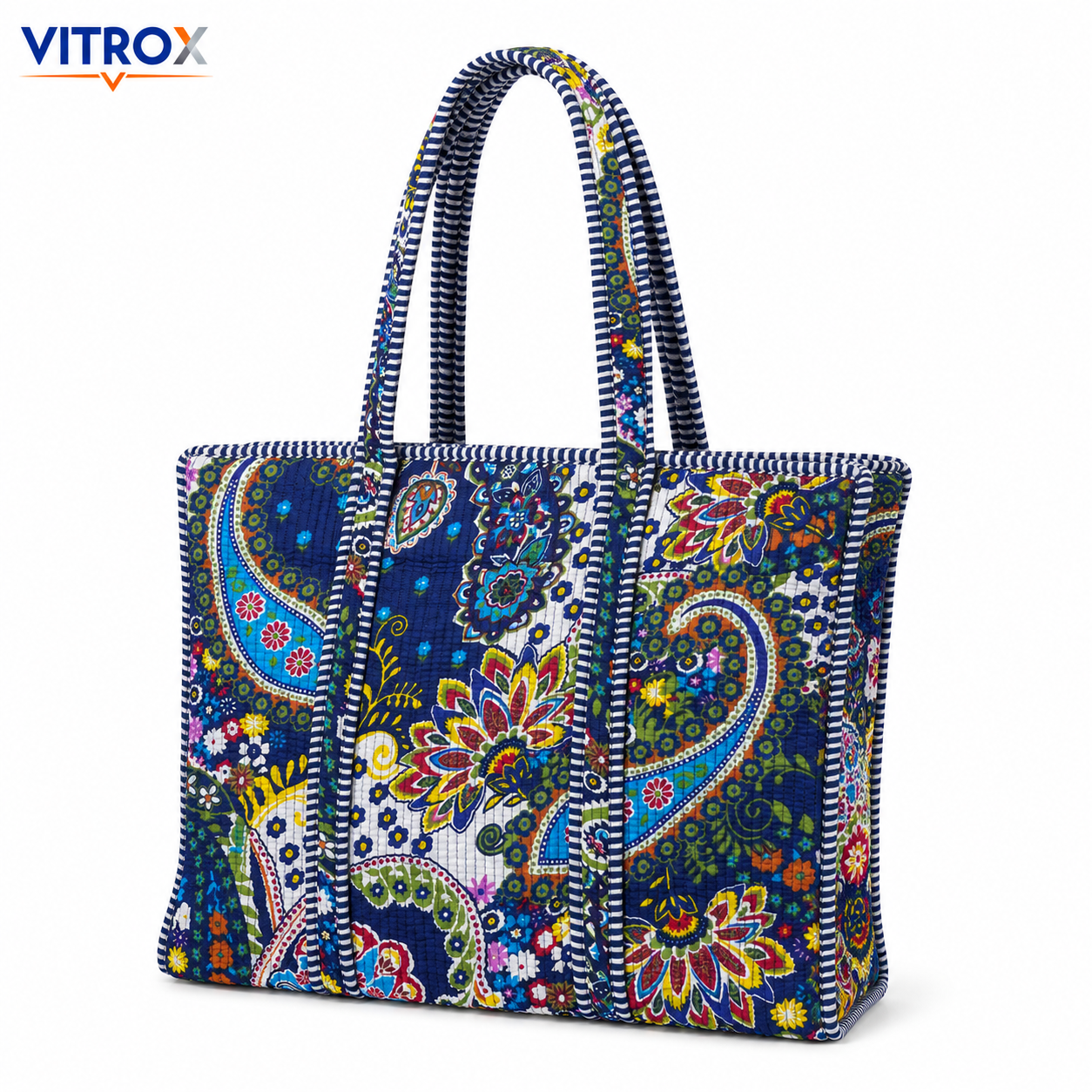 Women's Quilted Floral Paisley Tote Bag