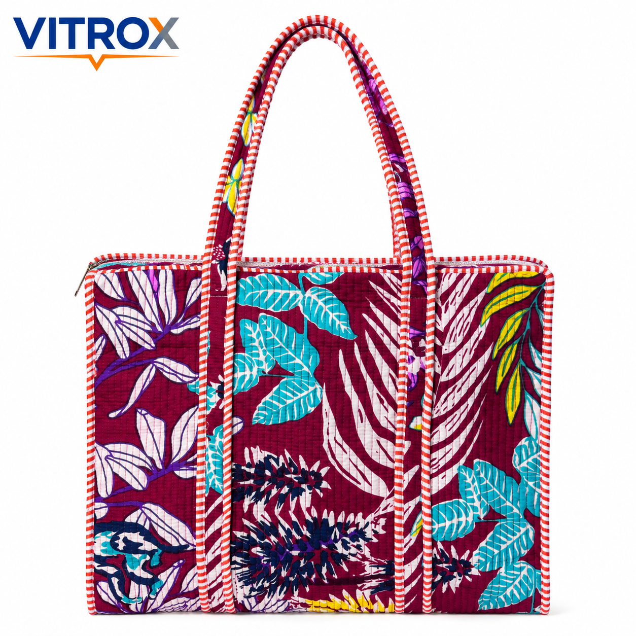 Women’s Quilted Floral Print Tote Bag