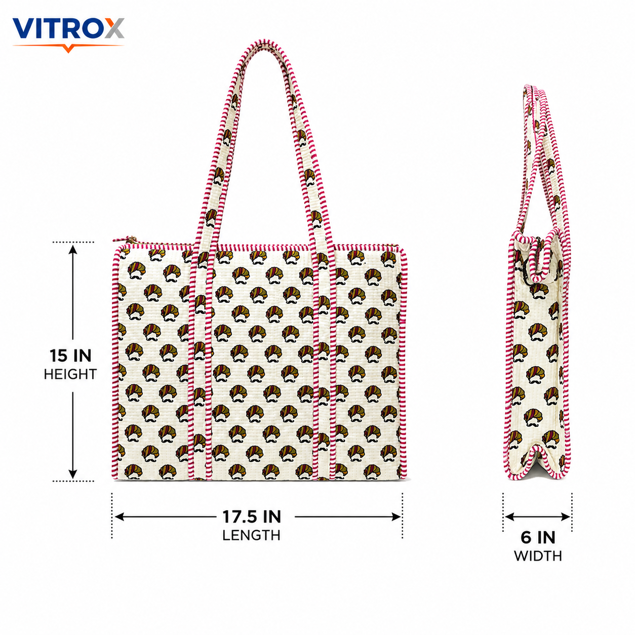 Women’s Printed Quilted Tote Bag