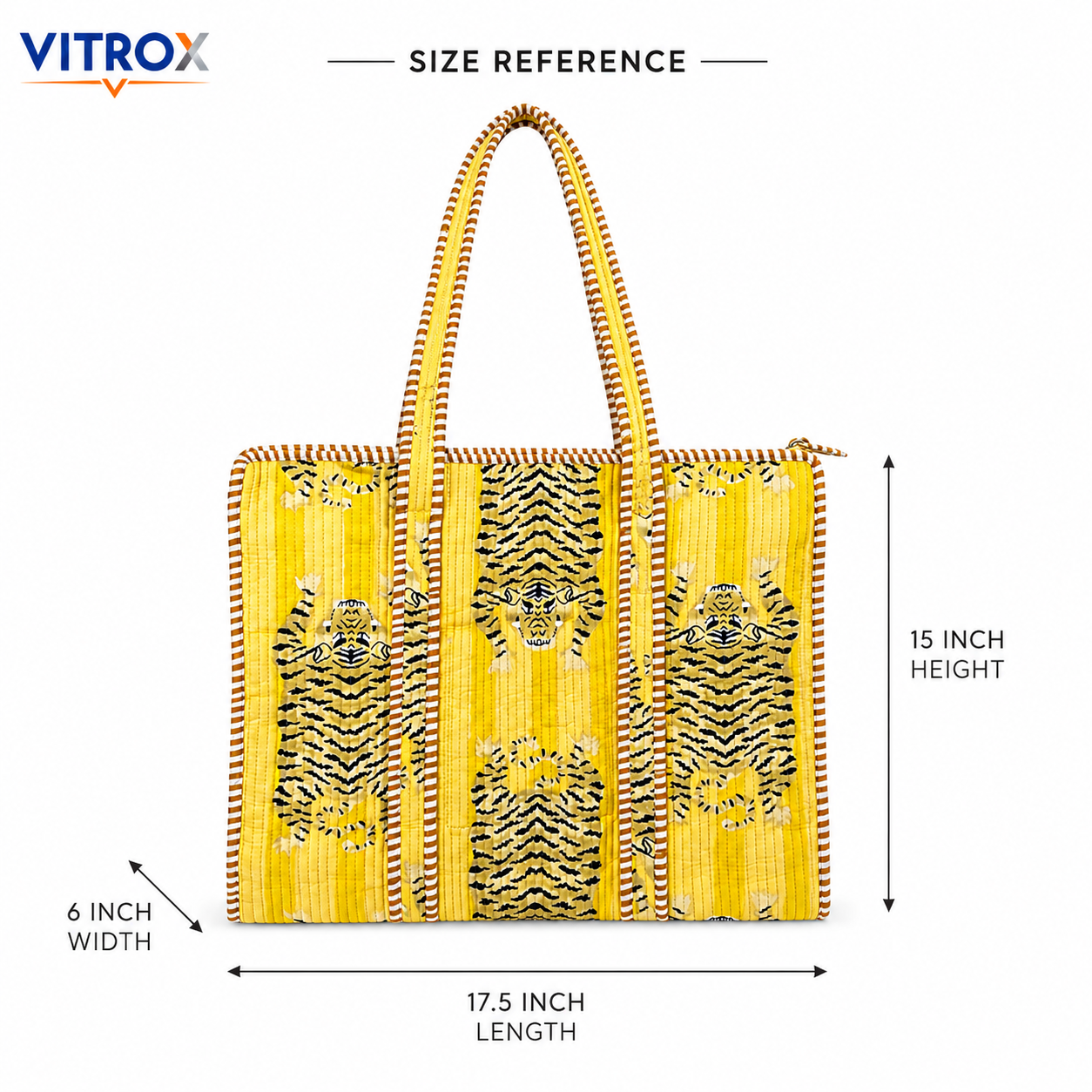 Tiger Print Quilted Tote Bag