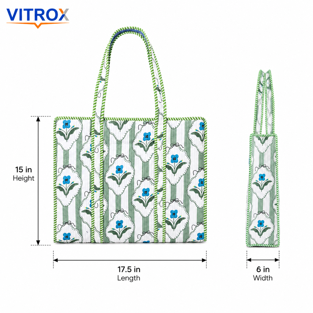Women’s Quilted Floral Tote Bag&nbsp;