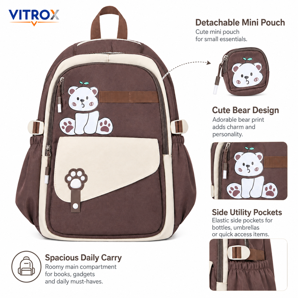 Multi-Compartment Korean style Backpack