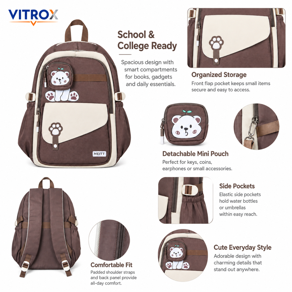Multi-Compartment Korean style Backpack