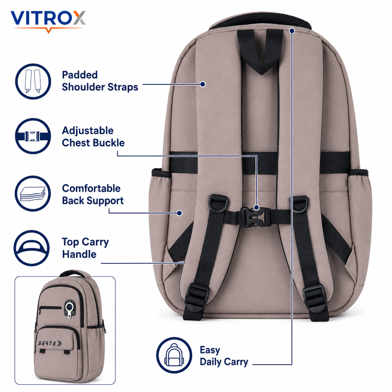 Korean-Style Unisex Multi-Compartment Backpack