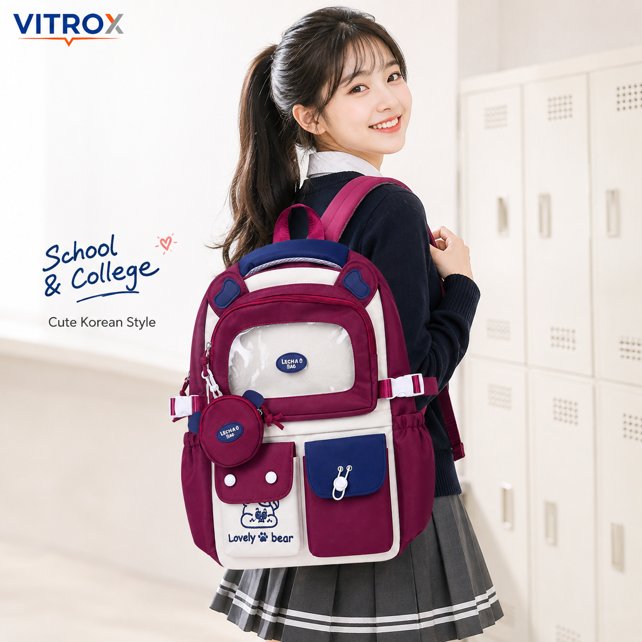 Korean-Style Multi-Pocket Backpack